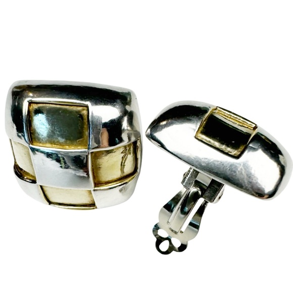 Simon Sebbag Jewelry - Simon Sebbag  80”s Silver & Vermeil Gold Clip Earrings
